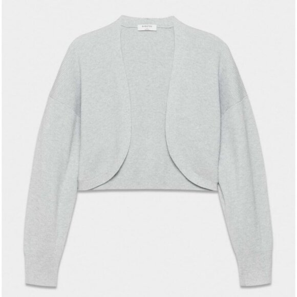 BABATON Decision Shrug Heather Chrome Grey Crop Cardigan Sweater XS - Picture 1 of 13